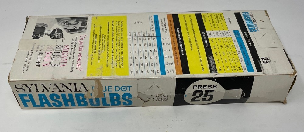 Blue Dot Flashbulbs 10-Pack Sylvania PRESS 25 CLEAR Bulbs