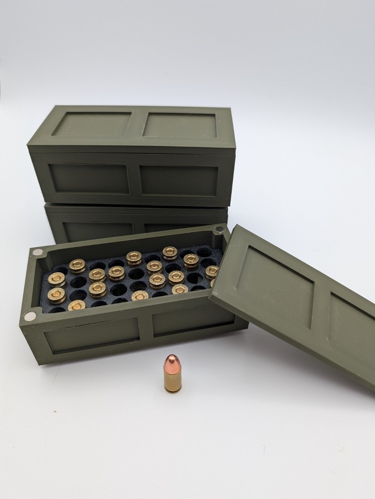 3D Printed Ammo Boxes / Footlocker style - 9mm - 36 Rounds - Stackable