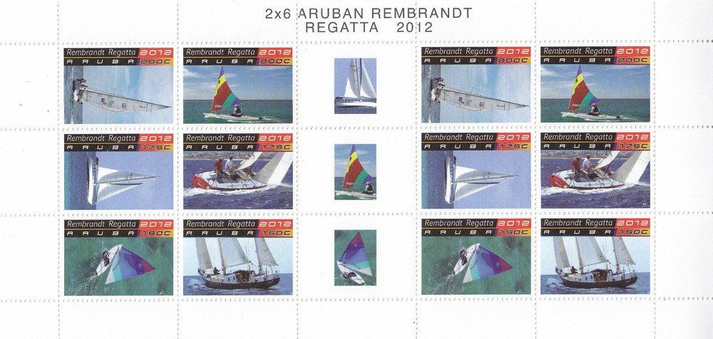 Arubu Issue 2012 (MS 617-622) Sailing Boats