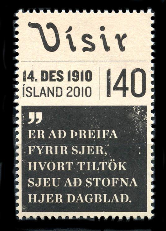 Iceland: 2010 Visir Newspaper Centennial (1213) MNH