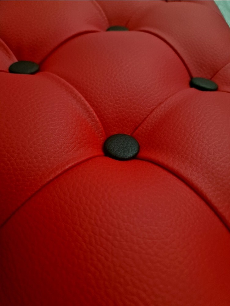 SCANIA S/ R NEXT GEN RED ECO LEATHERETTE BUTTONED SET VISORS COVERS