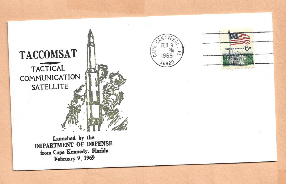 TACCOMSAT COMMUNICATIONS SAT LAUNCH FEB 9,1969 CAPE CENTENNIAL  SPACE COVER NASA