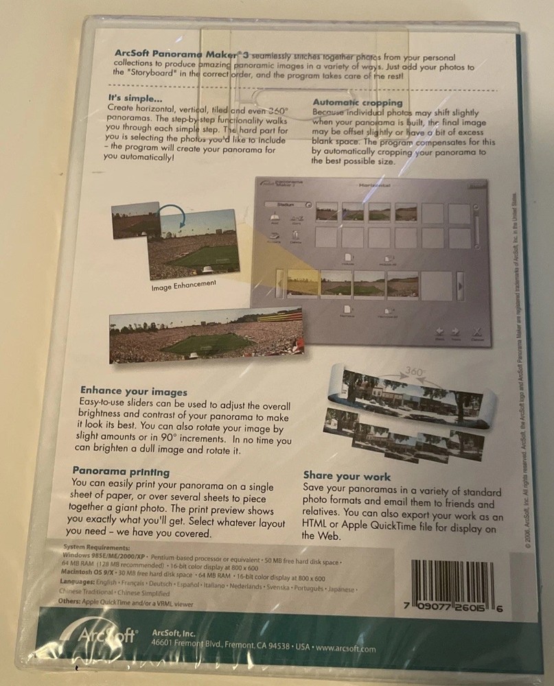 ARCSOFT Panorama Maker 3.0 for Windows Macintosh NEW