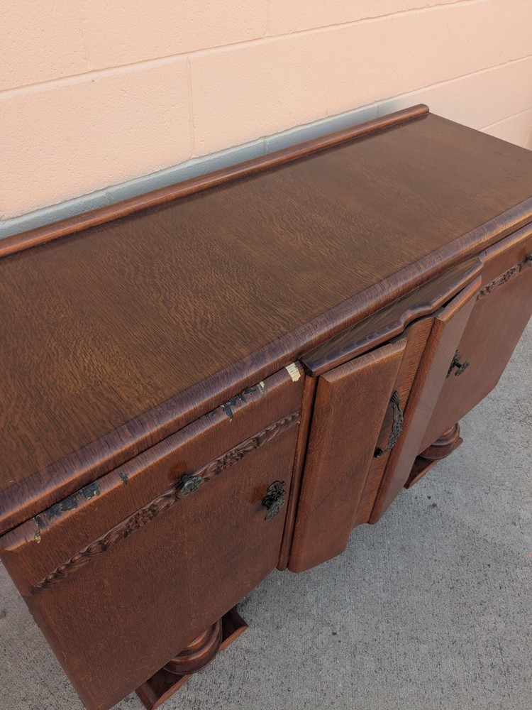 Vintage Modern Regency Wood Console Media Entryway Sofa Sideboard Table