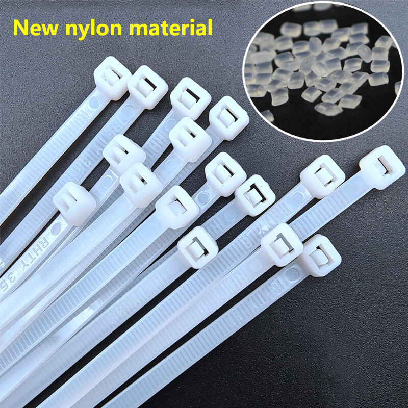 4.7mm Width Nylon Plastic Cable Ties Zip Tie Wraps Strong All Sizes White/Black