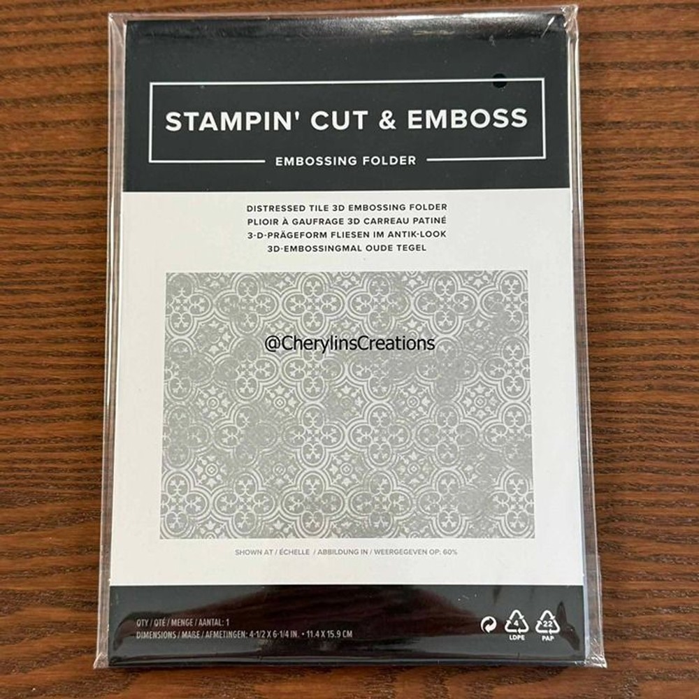 Distressed Tile 3D Stampin Up Embossing Folder NEW 162189