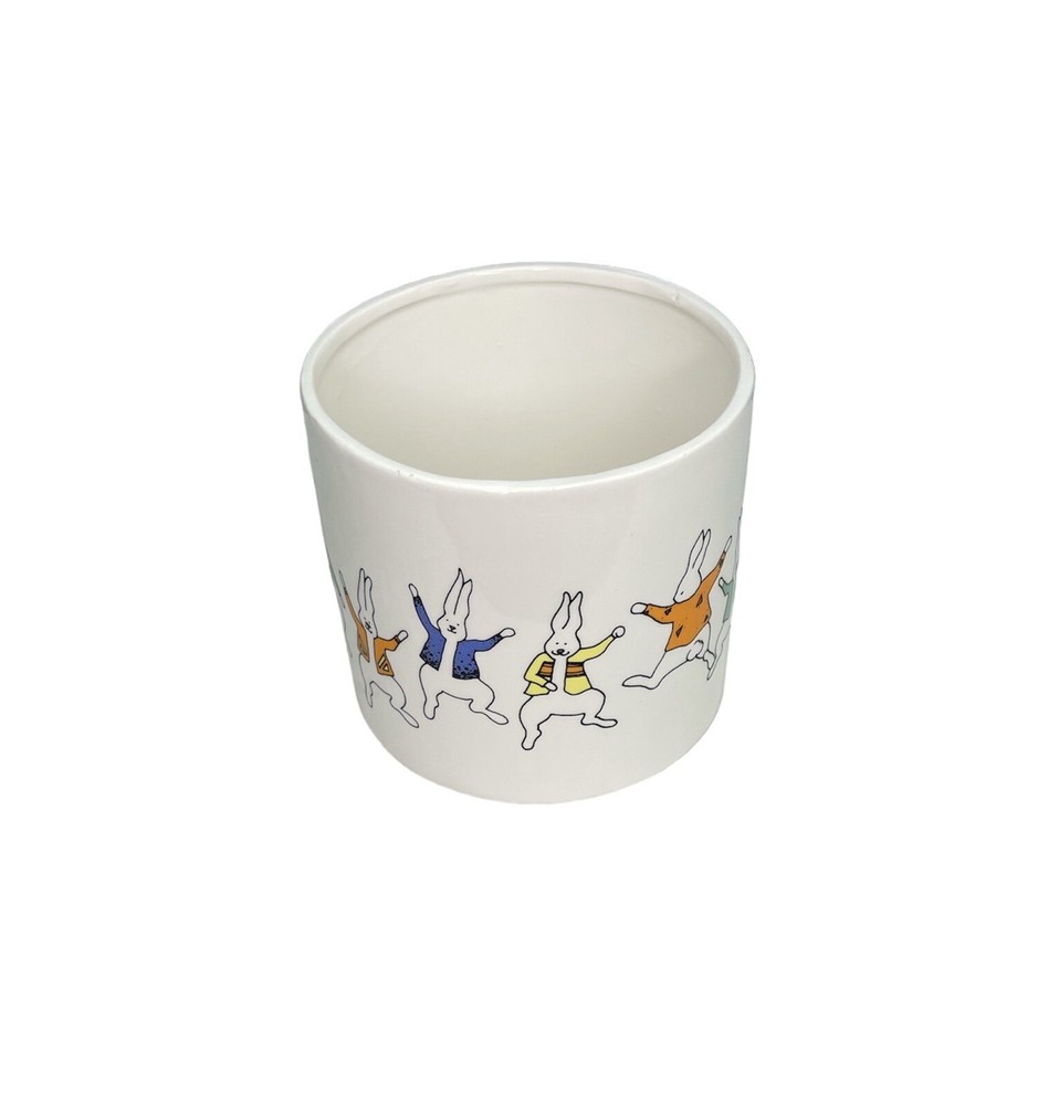 Dancing Bunnies Ceramic Planter Easter MADCO