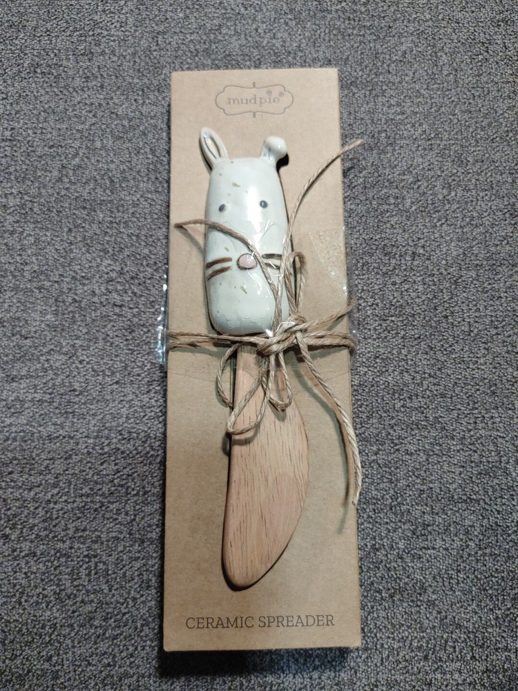 Mud Pie Spring Spreader, 5", Easter joy, Dolomite, 3.17 ounces, Bunny Face
