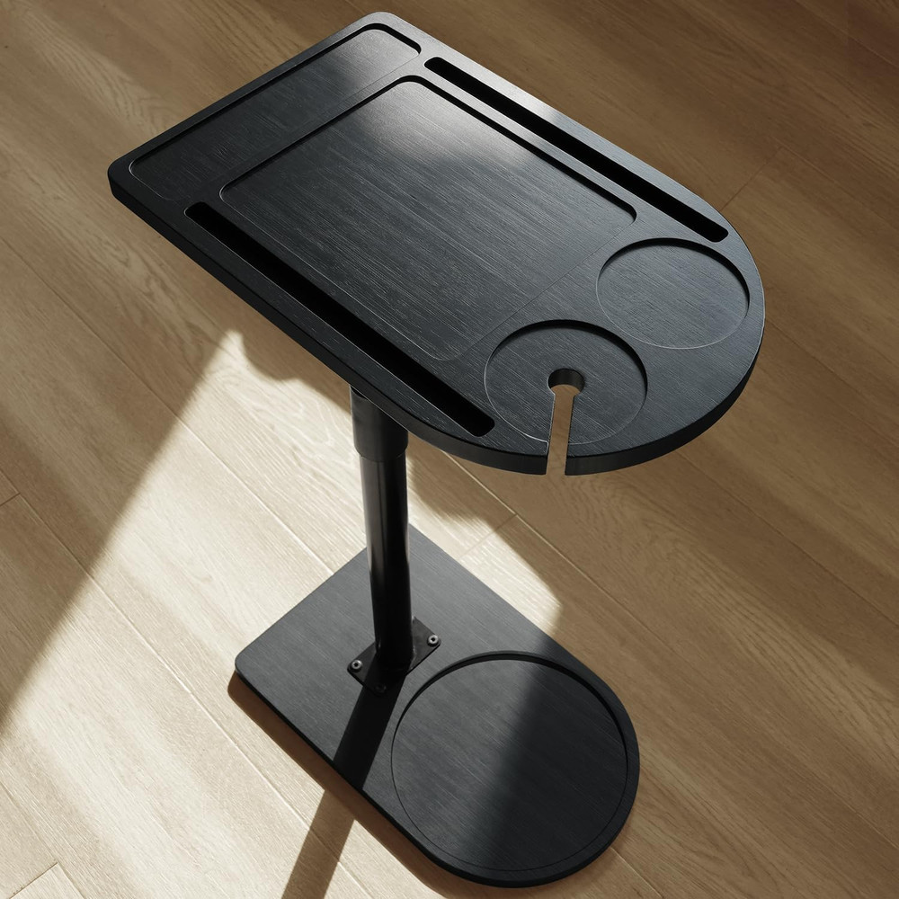 360° Rotatable Sofa Tray Table for Couch Arm - Height Adjustable End Table for B
