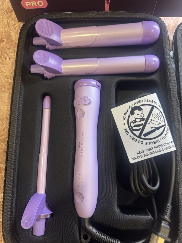 Automatic Curling Iron Set with 3 Interchangeable Barrels & Adjustable Settings