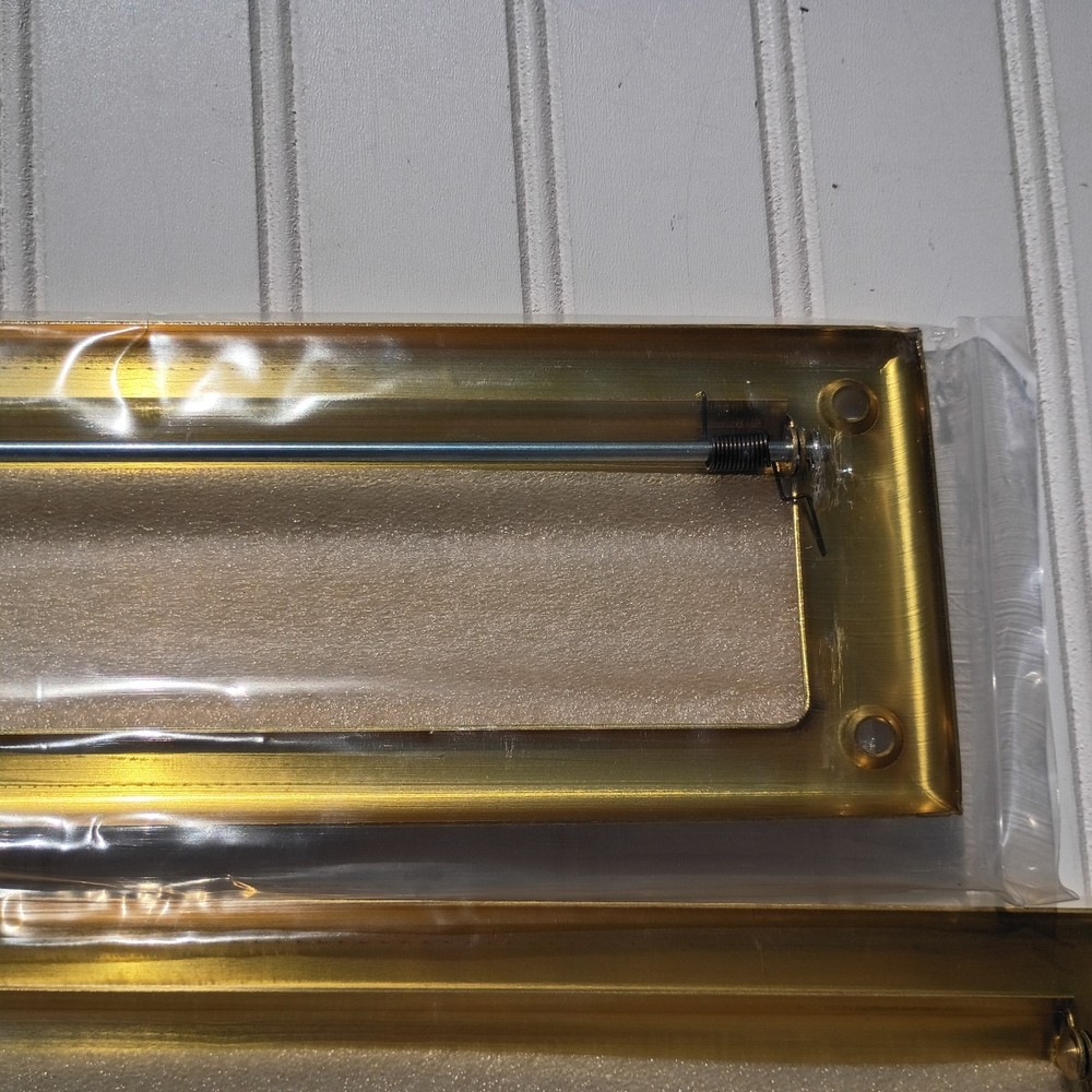 Solid Brass Mail Slot with Interior Back Frame Vintage Style Gold Classic MCM