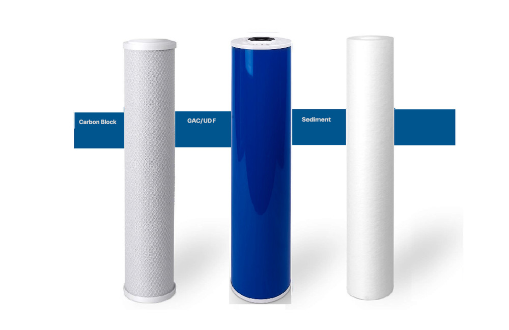 3 Big Blue Water Filter Cartridges 4.5" x 20" |  Sediment, GAC, Carbon Block