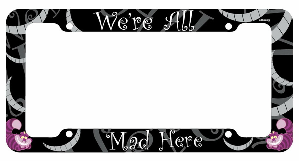 Chroma Graphics Cheshire Cat We're All Mad Here Plastic Plate Frame