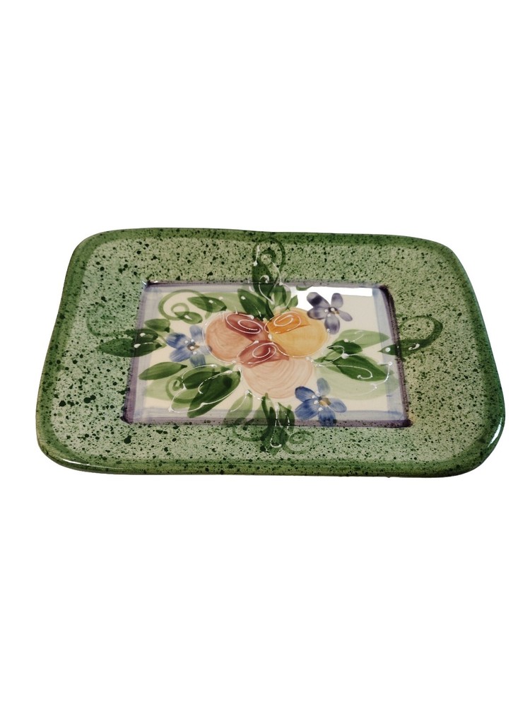 Ceramic Handmade and Painted Floral Dish Great for Easter Candy Spring Decor