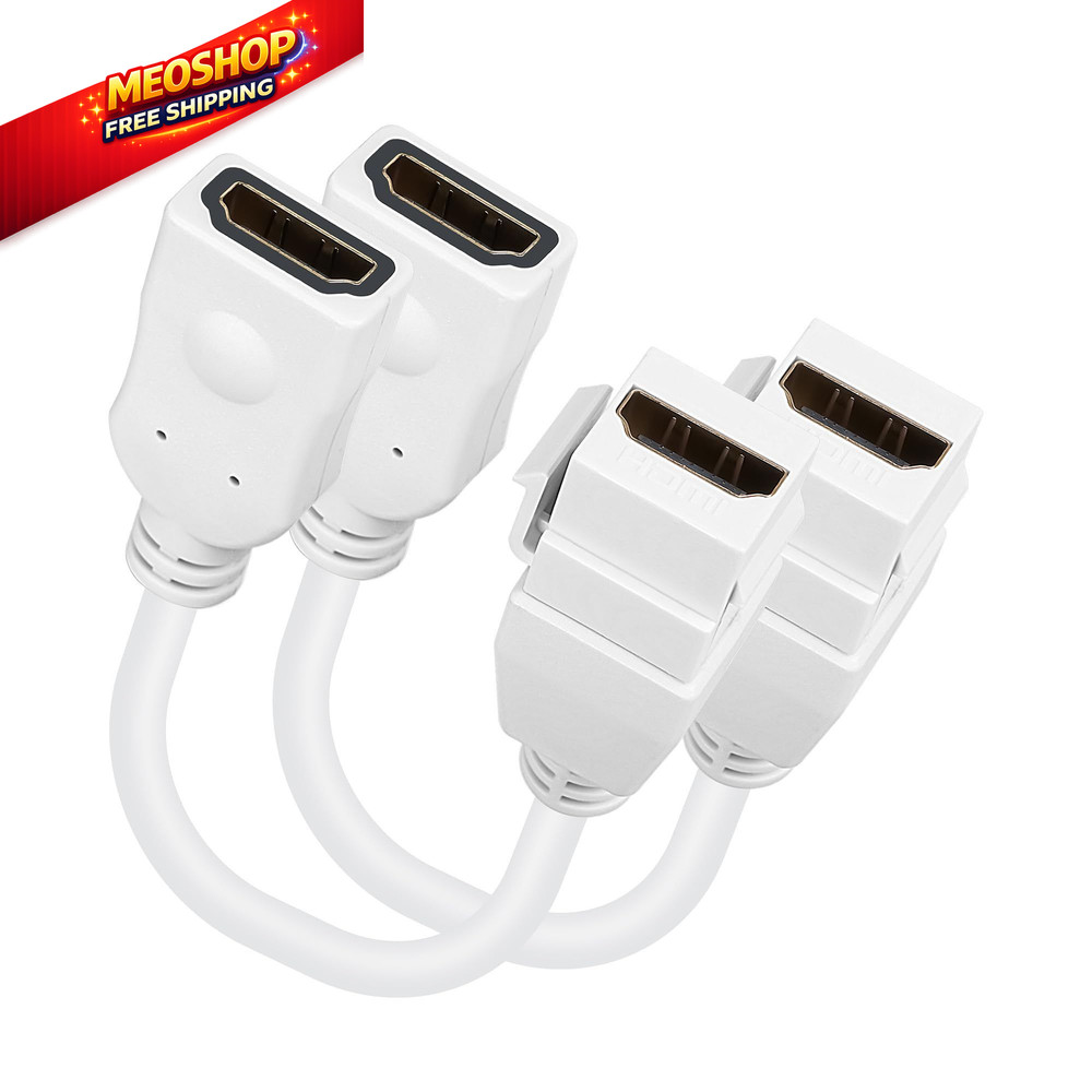 2-Pack HDMI Keystone Jack Adapter 2 Pack, 0.6 Feet Insert Cable