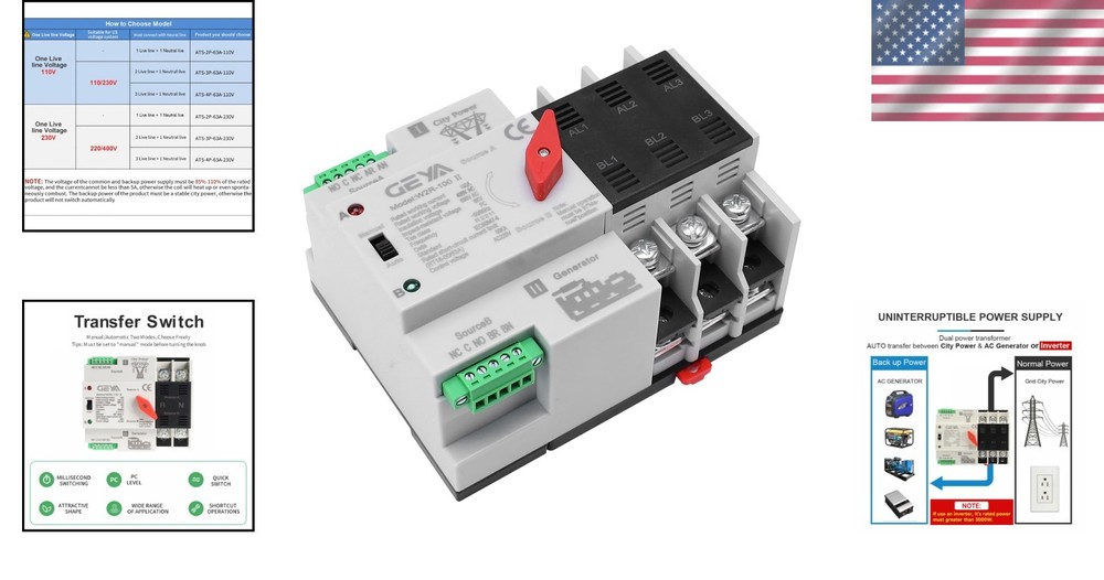 Rated Automatic Transfer Switch - 100A DIN Rail Mounted Solution