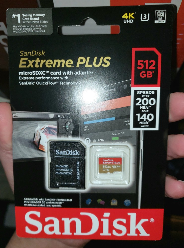 SanDisk - Extreme PLUS 512GB microSDXC UHS-I Memory Card Authentic
