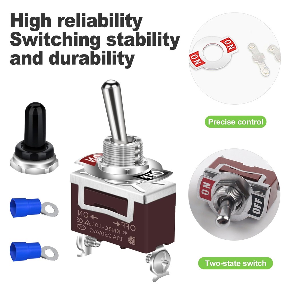 2 Pack Waterproof Toggle Switch 12V DC Waterproof Switch 30A SPST ON/Off 2 pi...