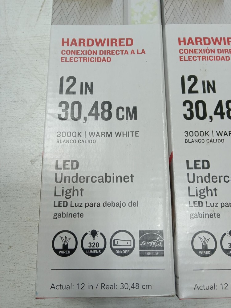 2PACK Utilitech 12" LED Warm White Undercabinet Hardwired Light Bar #2592800