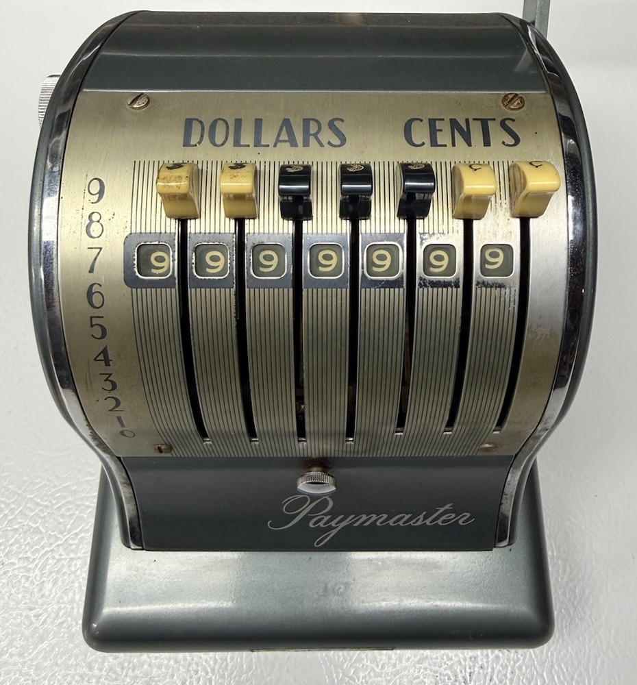 Paymaster S 600 Vintage Check Writer Machine With Key Unique