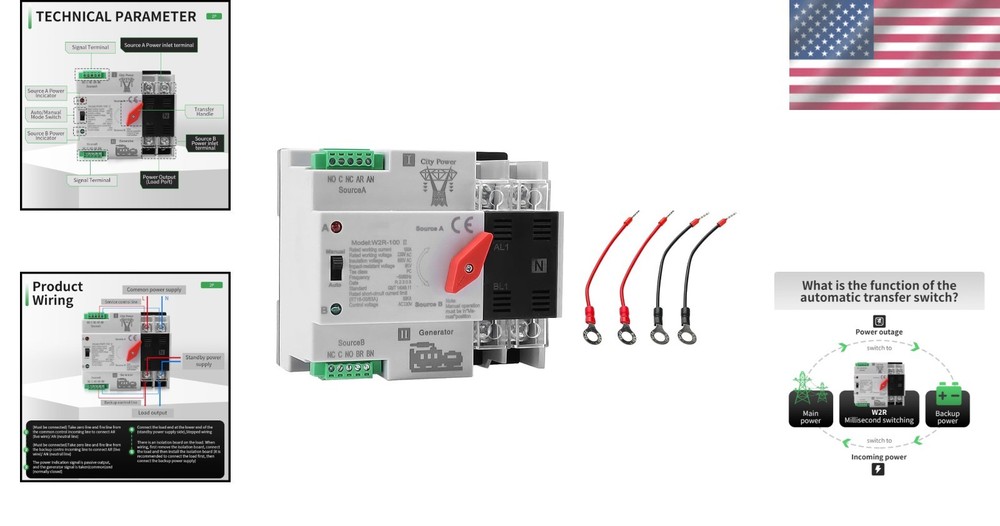 100A AC 110V Automatic/Manual Transfer Switch - Fast Power Changeover Solution