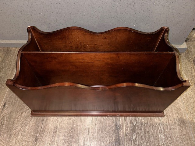 Bombay Company Solid Cherry Wood Magazine Rack Holder