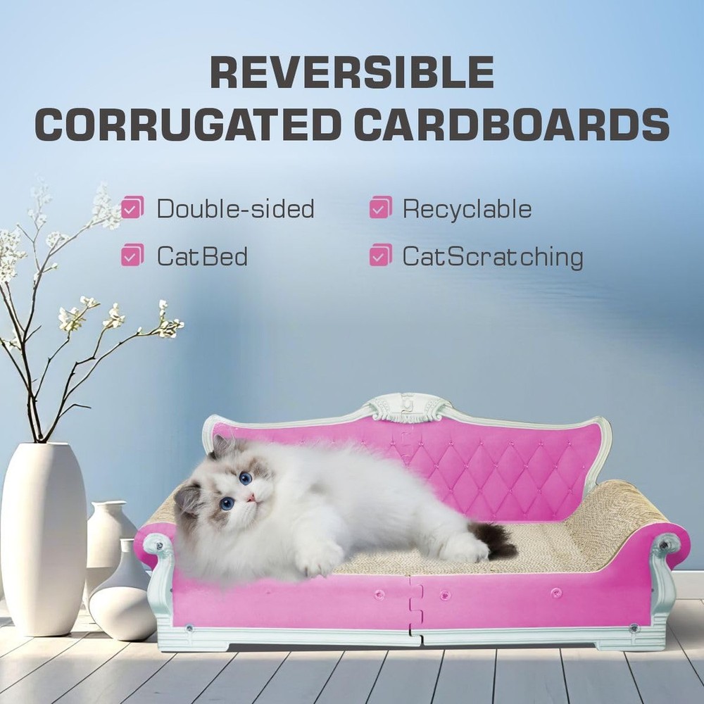 Sofa Shaped Cat Scratching Boards,Cat Scratcher Couch,Extra Large Cat Scratch...