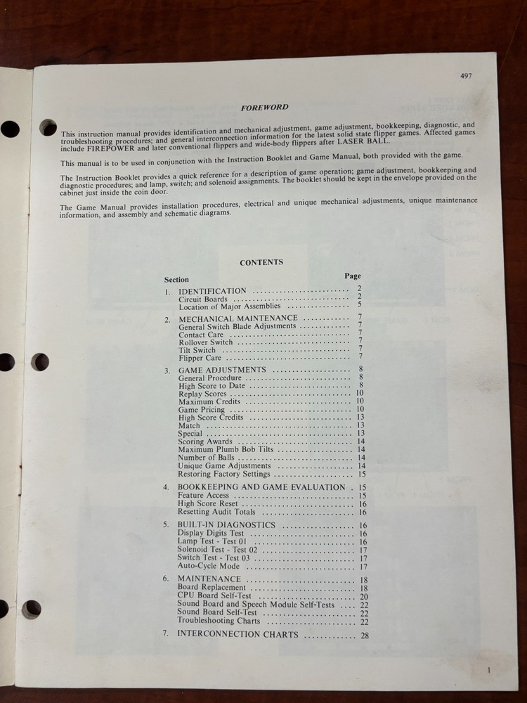 ORIGINAL-WILLIAMS-SOLID STATE FLIPPER-MAINTENANCE MANUAL-VARIOUS GAMES