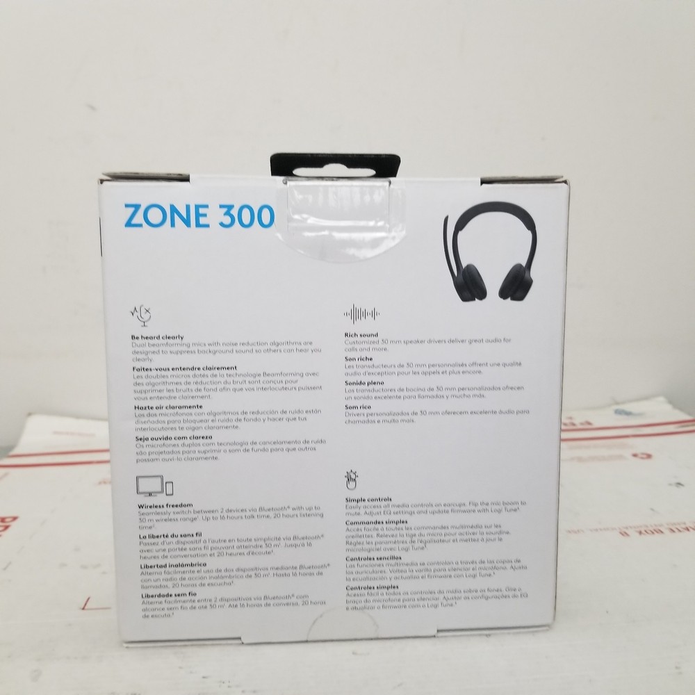 Logitech Zone 300 Wireless Bluetooth Headset PC , Mac, Chrome, Linux, iOS Black