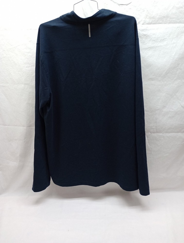 Reebok Mens 1/4 Zip Long Sleeve Athletic Pullover Blue - Size XL