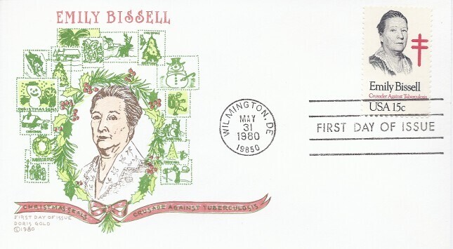 1823 15c EMILY BISSELL - Doris Gold cachet