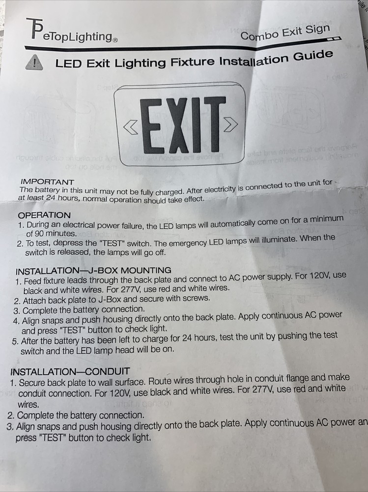 eTopLighting LED Exit Sign Green Lettering Double Faced Contractor 6 Pack