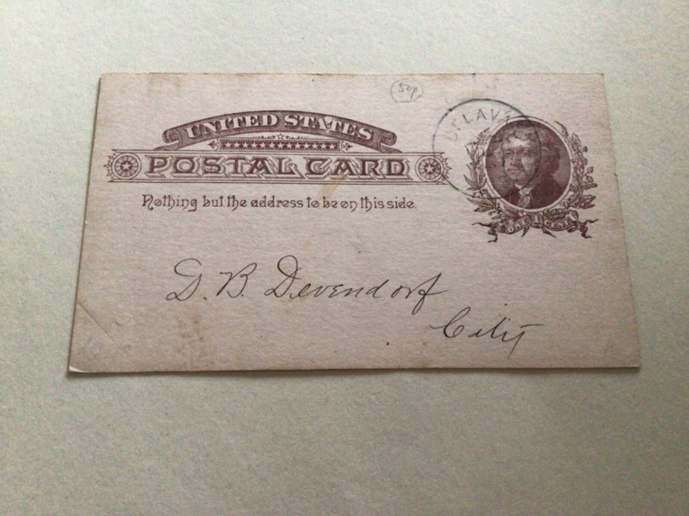 U. S. 1887 postcard A14535