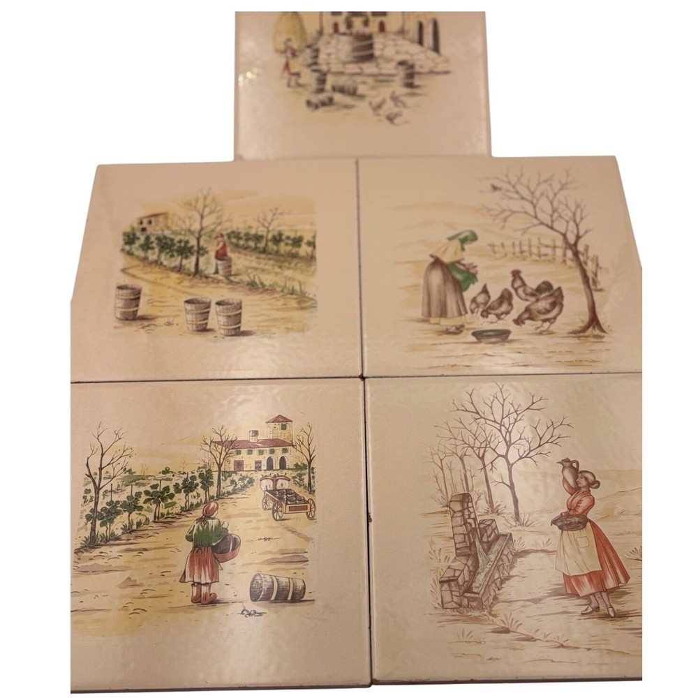 Vintage Riobamba Ceramic Tiles Wall Art Set 5 High end kitchen backsplash tile