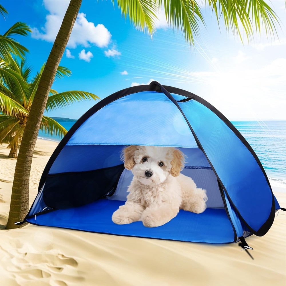 Portable UV Shield Mini Tent for Pets - Automatic Canopy, Lightweight 31.5in