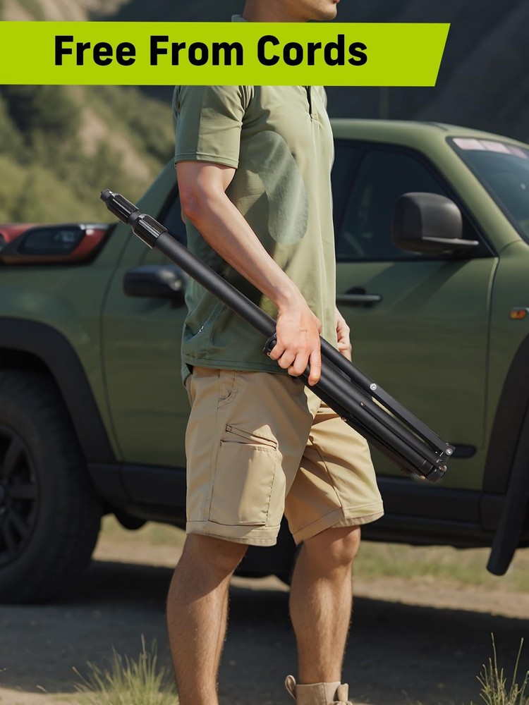 Rechargeable LED Work Light on Stand, Portable Work Lights with Telescopic Tr...