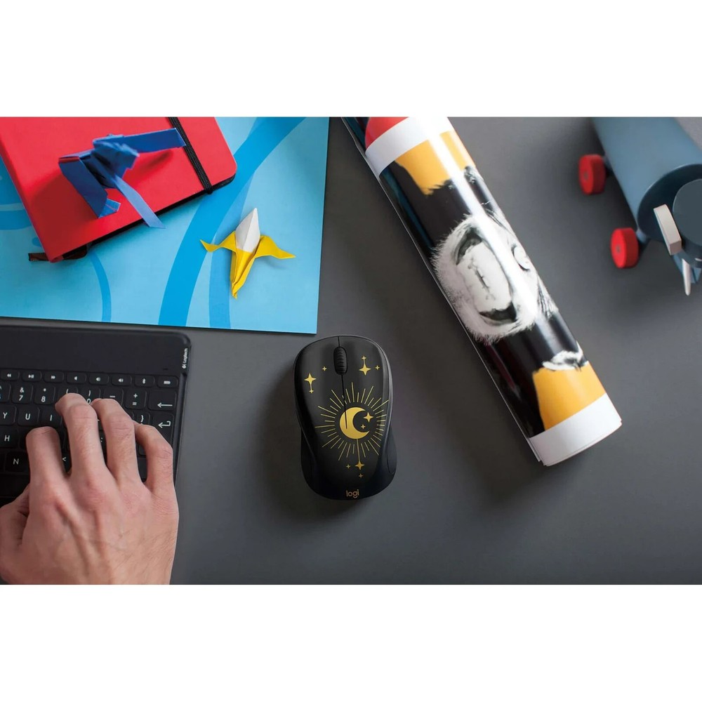 Logitech Compact Wireless Mouse, 2.4 GHz with USB Receiver, Magic Night