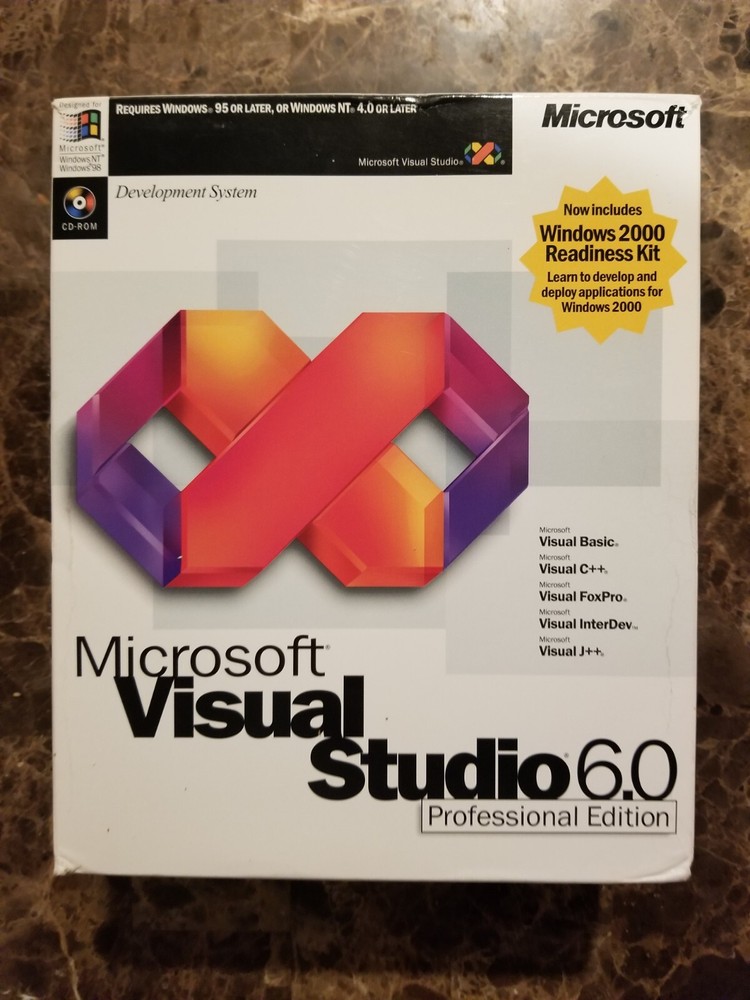 Microsoft Visual Studio 6.0 6 Professional 659-00390 RETAIL Box
