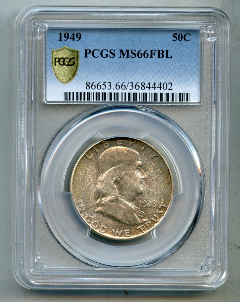 1949 Franklin Silver Half Dollar PCGS MS 66 FBL