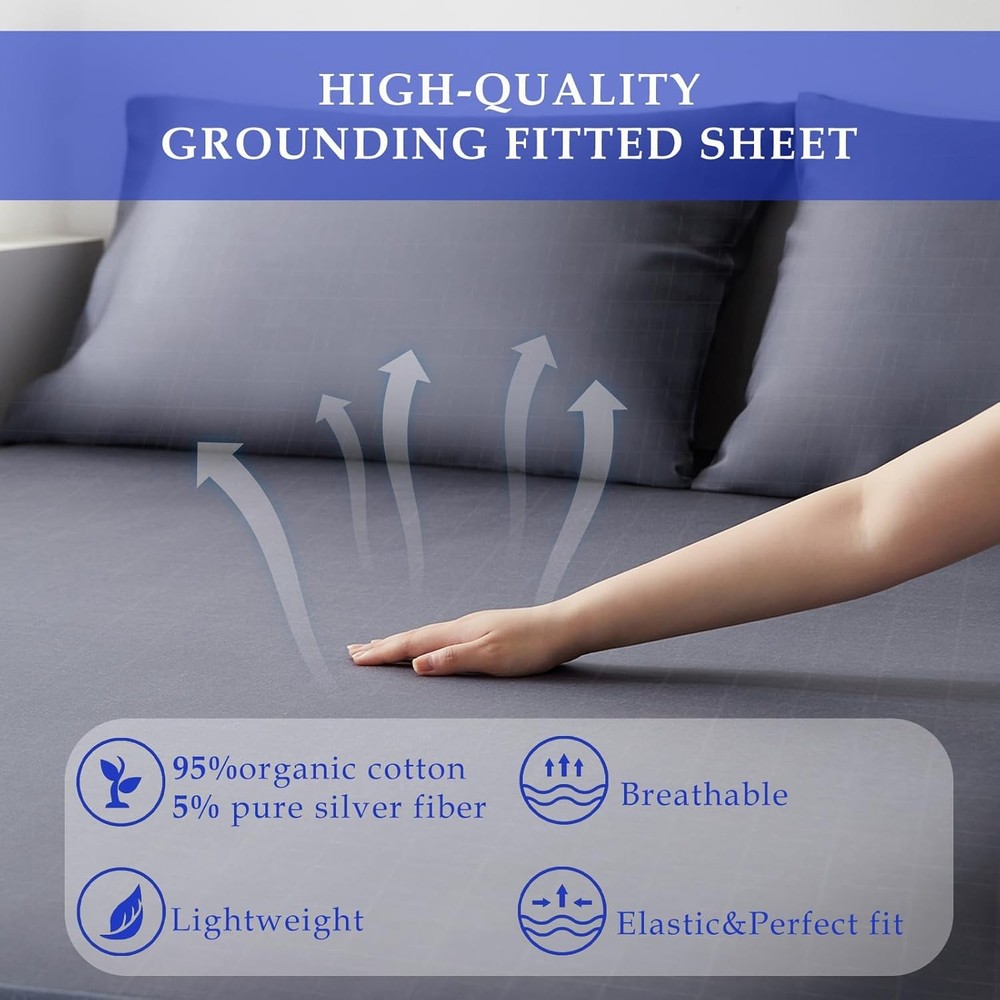 Grounding Bed Sheets California King Deep King, Grey