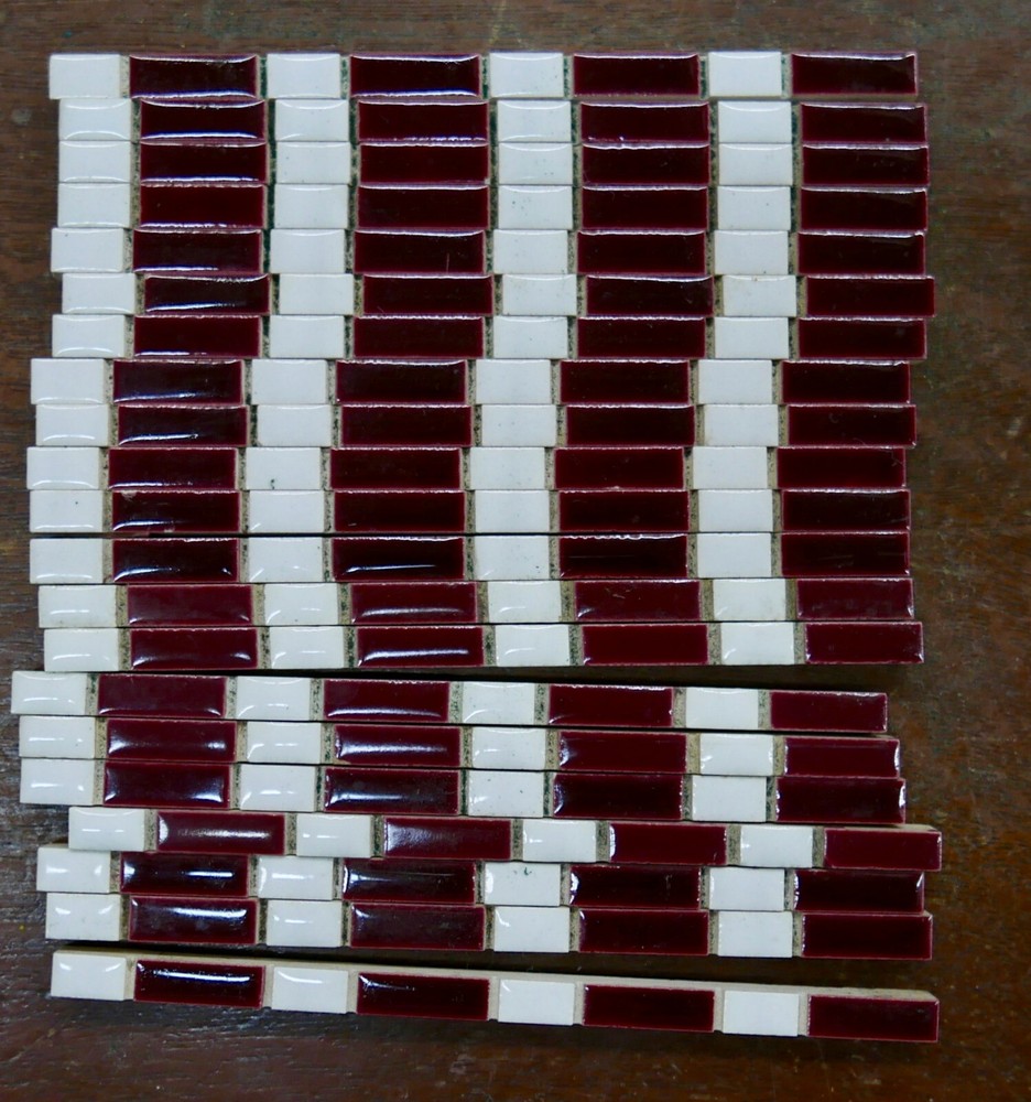 Tile Liner Maroon and White