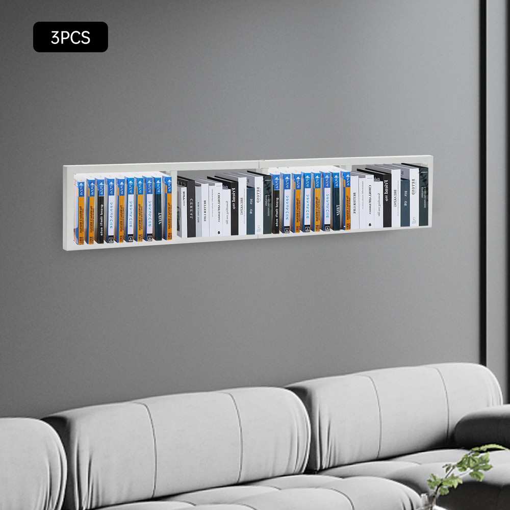 3pcs CD Wall Mount Racks CD Storage Holder Rack Display CD-DVD Stand White