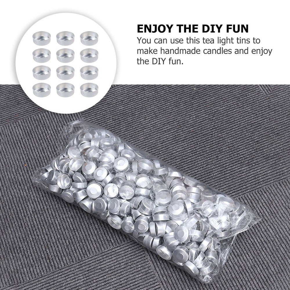 300 Pieces Aluminum Candle Making Containers Tea Light Empty Case