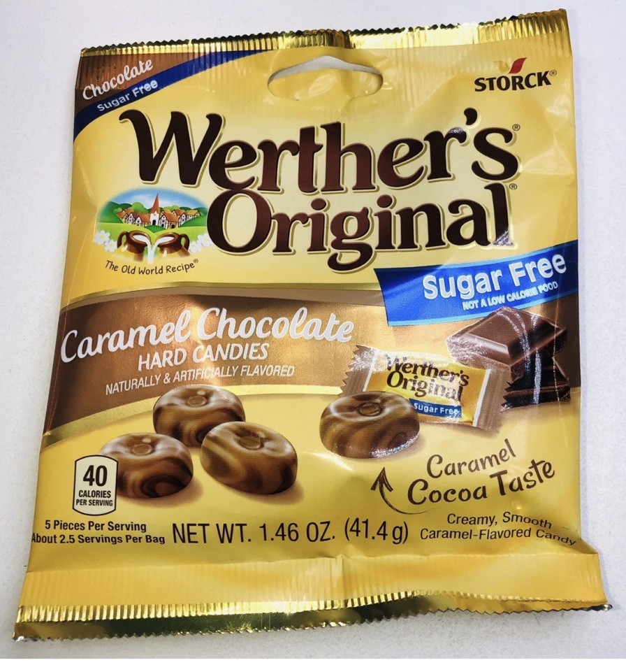 Werther’s Original Sugar Free Caramel Chocolate Hard Candy – 6 Pack Bundle