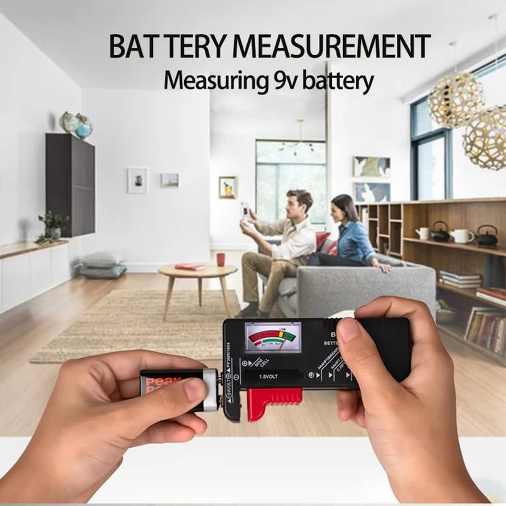 Battery Tester Checker Capacity Display Checkered black