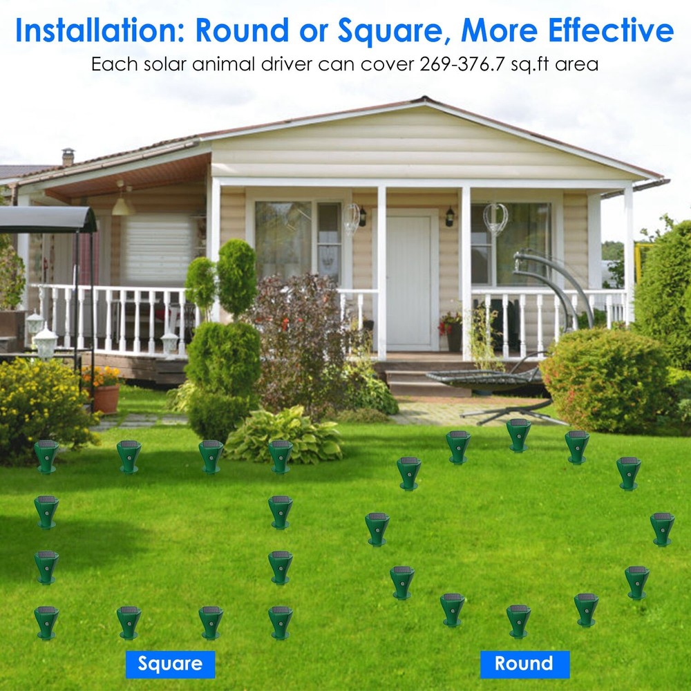 8Pcs Solar Mole Repellent Screw Groundhog Gopher Deterrent Vibration Stake Tool