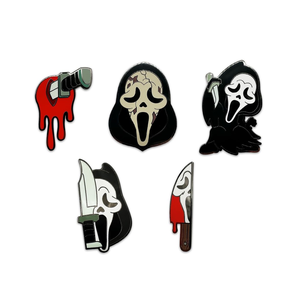 Scream Présentoir Pin's Set Ghost Face 9 cm (5), taille unique, Polychlorure de