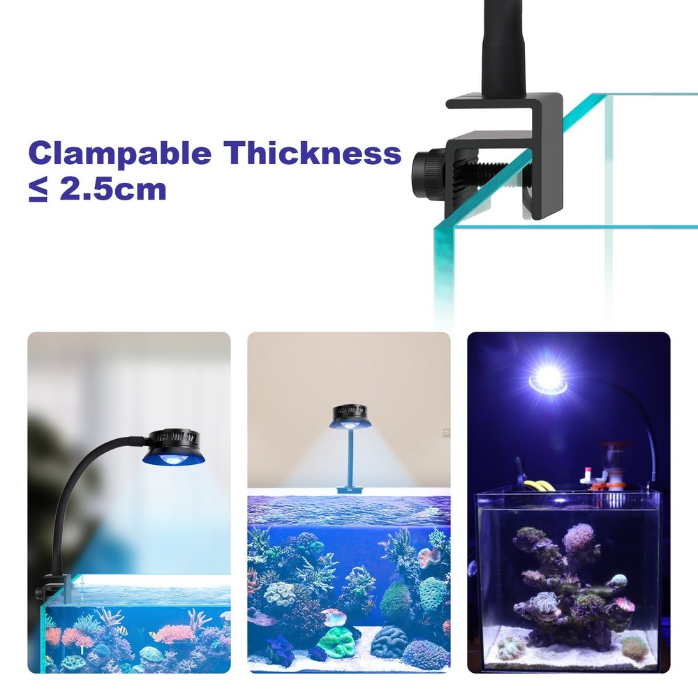 hygger  Clip on Full Spectrum Aquarium Marine Light Adjustable Timer Brightness