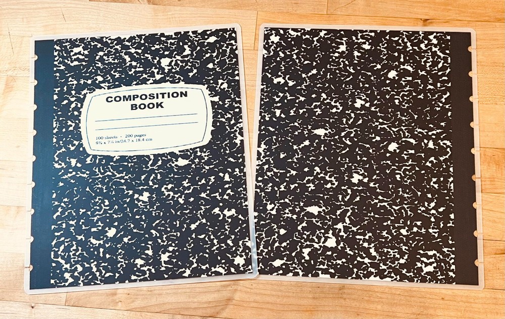 MATTE Composition Book Front & Back Cover Set 4 use with Classic HAPPY Planner-