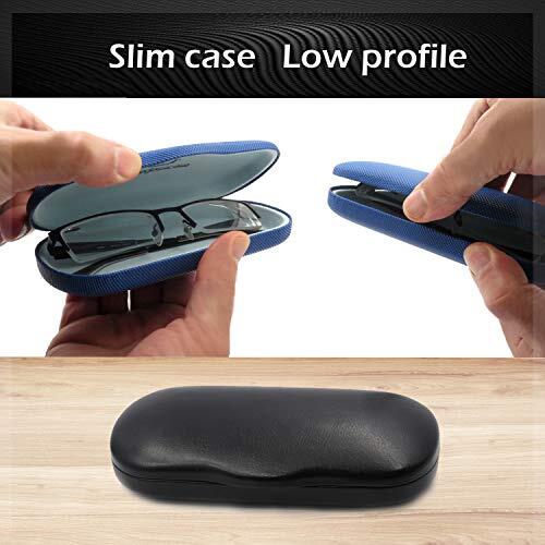 Eyeglass Clam Shell Hard Case for Small-Medium Frames | As196 Black With Cloth